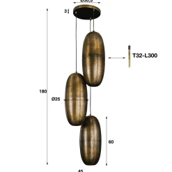 Hanglamp 3L cosmic getrapt - Loft24.nl