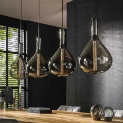 Hanglamp 4L Drop Smoke Glass - Loft24.nl