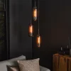 Hanglamp 3L Getrapt Getint Glas-Geperforeerd Staal - Loft24.nl