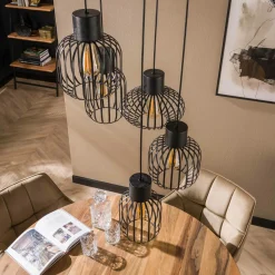 Hanglamp 5L Getrapt Mix Metaal - Loft24.nl