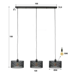 Hanglamp 3L Mesh Rond - Loft24.nl