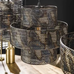 Hanglamp Latern Burned finish 3-lamps - Loft24.nl