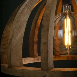 Hanglamp Launch Gebogen Spijlen Mangohout - 1 lamp - Loft24.nl