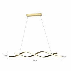 Hanglamp Lorine 100cm kleur Brushed Gold - Loft24.nl