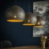 Hanglamp Punch Bol Zwart Bruin - 3 lampen - Loft24.nl