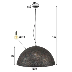 Hanglamp Punch Zwart Bruin - 1 lamp - Loft24.nl