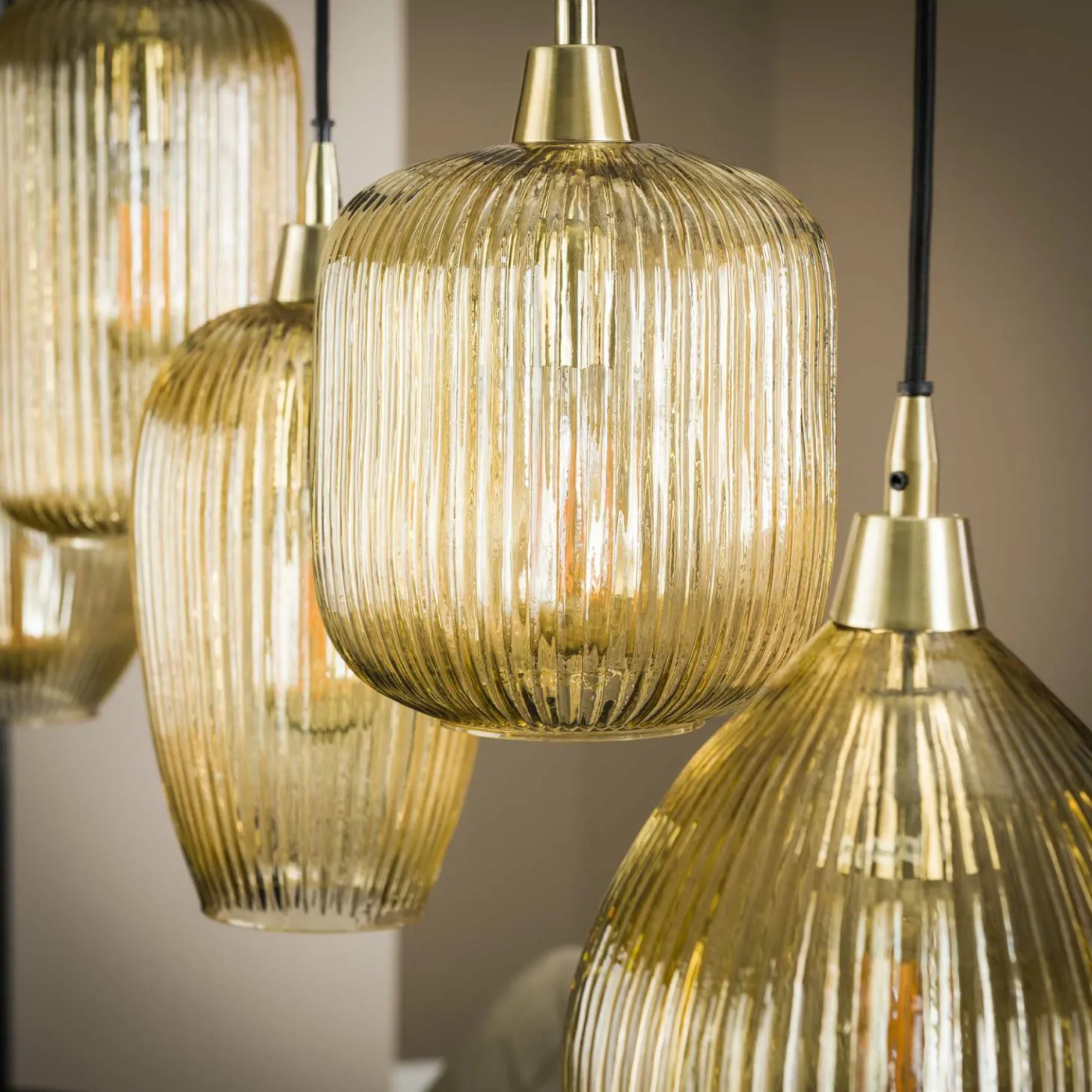 Hanglamp Stripe Glas - Mix 5 lampen - Loft24.nl