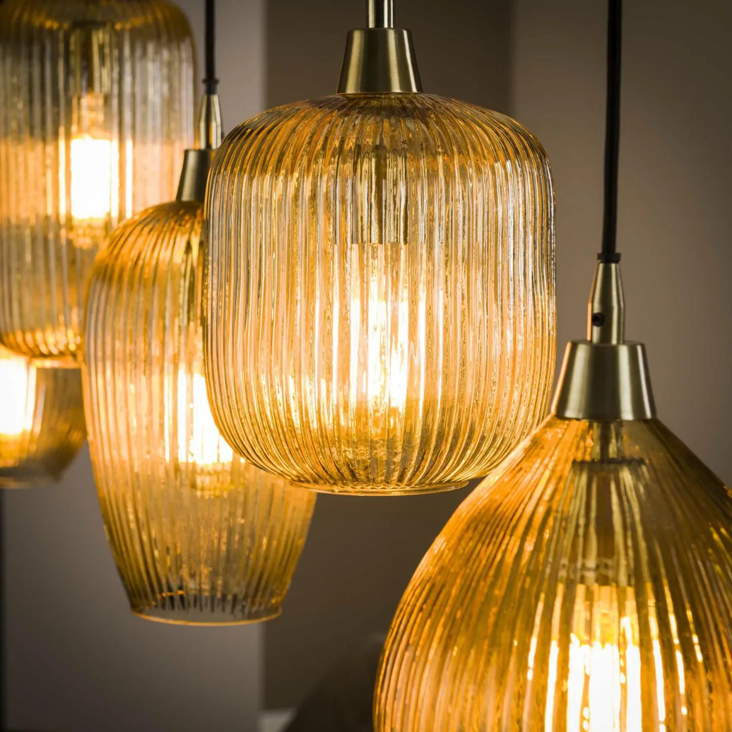 Hanglamp Stripe Glas - Mix 5 lampen - Loft24.nl