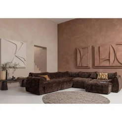 Hocker Baggy 3D Chenille DonkerBruin - Loft24.nl