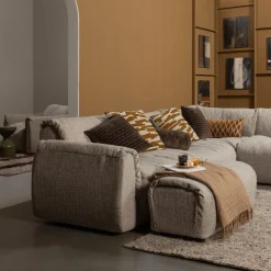 Hocker Baggy Geweven Stof Bruin - Loft24.nl