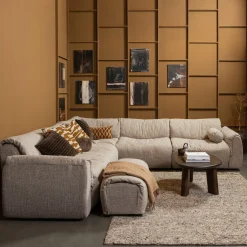 Hocker Baggy Geweven Stof Bruin - Loft24.nl