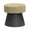 Hocker Ossana Mangohout en stof - 50 cm - Loft24.nl