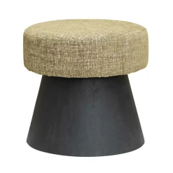 Hocker Ossana Mangohout en stof - 50 cm - Loft24.nl