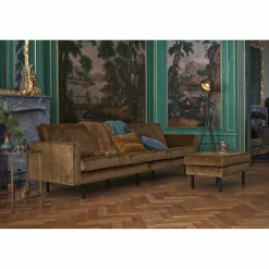 Hocker Rodeo Op Poten Velvet HoningGeel - Loft24.nl