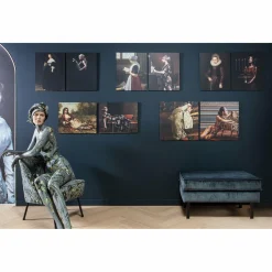 Hocker Rodeo Op Poten Velvet Teal - Loft24.nl