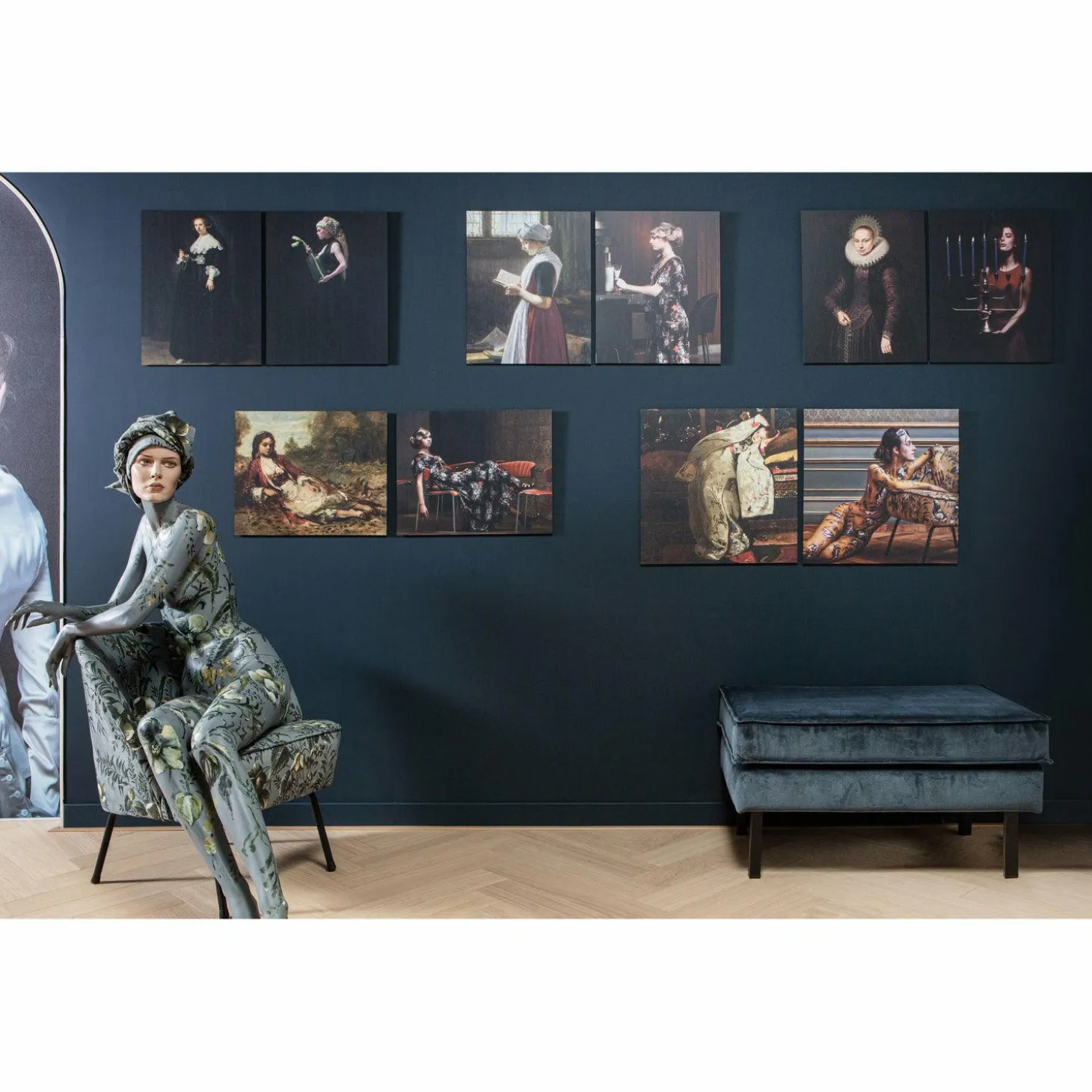 Hocker Rodeo Op Poten Velvet Teal - Loft24.nl