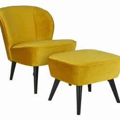 Hocker Sara Op Poten OkerGeel - Loft24.nl