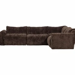 Hoekbank Baggy 3D chenille - Donkerbruin (rechts) - Loft24.nl