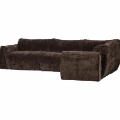 Hoekbank Baggy 3D chenille - Donkerbruin (rechts) - Loft24.nl