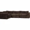 Hoekbank Baggy 3D chenille - Donkerbruin (links) - Loft24.nl