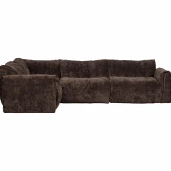 Hoekbank Baggy 3D chenille - Donkerbruin (links) - Loft24.nl