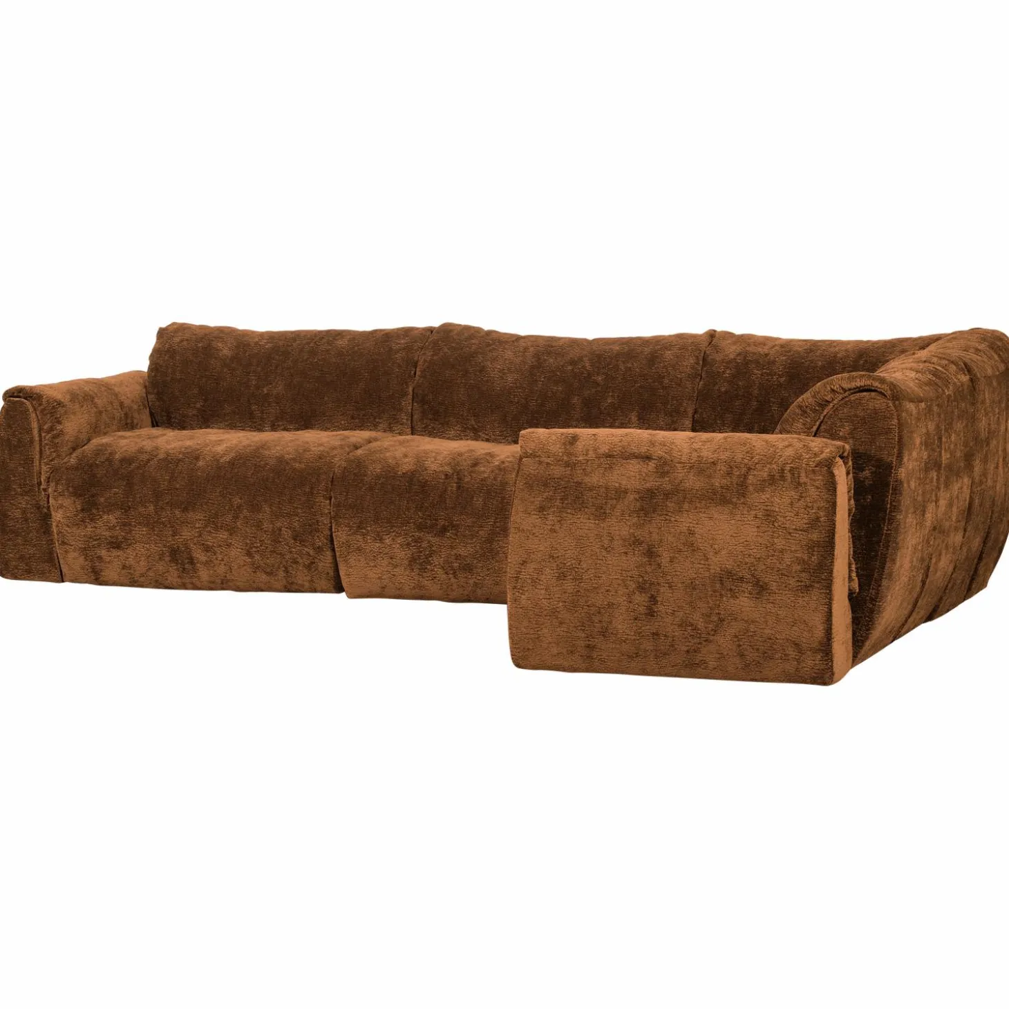 Hoekbank Baggy 3D chenille - Middenbruin (rechts) - Loft24.nl