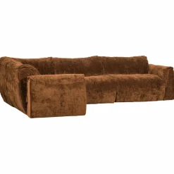 Hoekbank Baggy 3D chenille - Middenbruin (links) - Loft24.nl