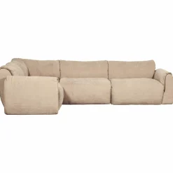 Hoekbank Baggy geweven chenille - Zand (links) - Loft24.nl