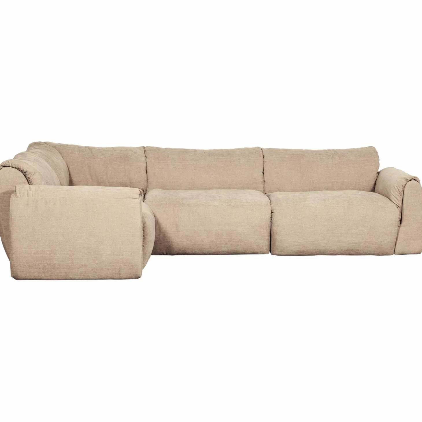 Hoekbank Baggy geweven chenille - Zand (links) - Loft24.nl