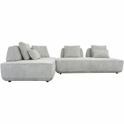 Hoekbank Tudor Met verwijderbare rugleuning - Grijs - Loft24.nl