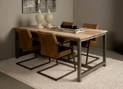 Industiële Eettafel Venetië Teak 180 cm - Loft24.nl