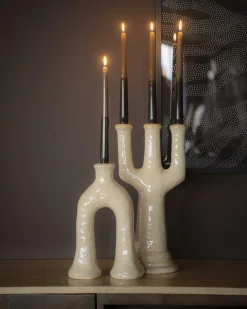 Kaarshouder Blix beige - 38 cm hoog - Loft24.nl