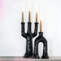 Kaarshouder Blix zwart - 38 cm hoog - Loft24.nl