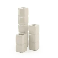 Kaarshouder Cube set van 3 stuks - Taupe - Loft24.nl