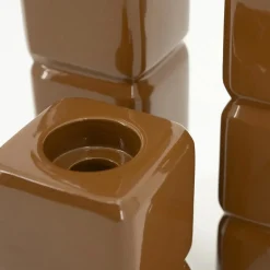 Kaarshouder Cube set van 3 stuks - Mustard - Loft24.nl