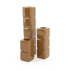 Kaarshouder Cube set van 3 stuks - Mustard - Loft24.nl