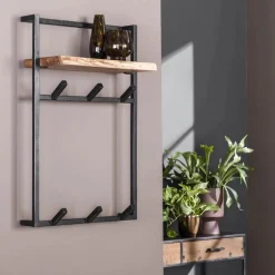 Kapstok Air Solid met 6 haken en Plank - Loft24.nl