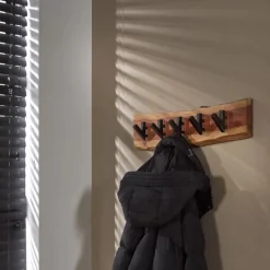 Kapstok Edge Acaciahout met 5 haken - Loft24.nl