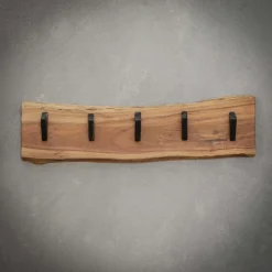 Kapstok Edge Acaciahout met 5 haken - Loft24.nl