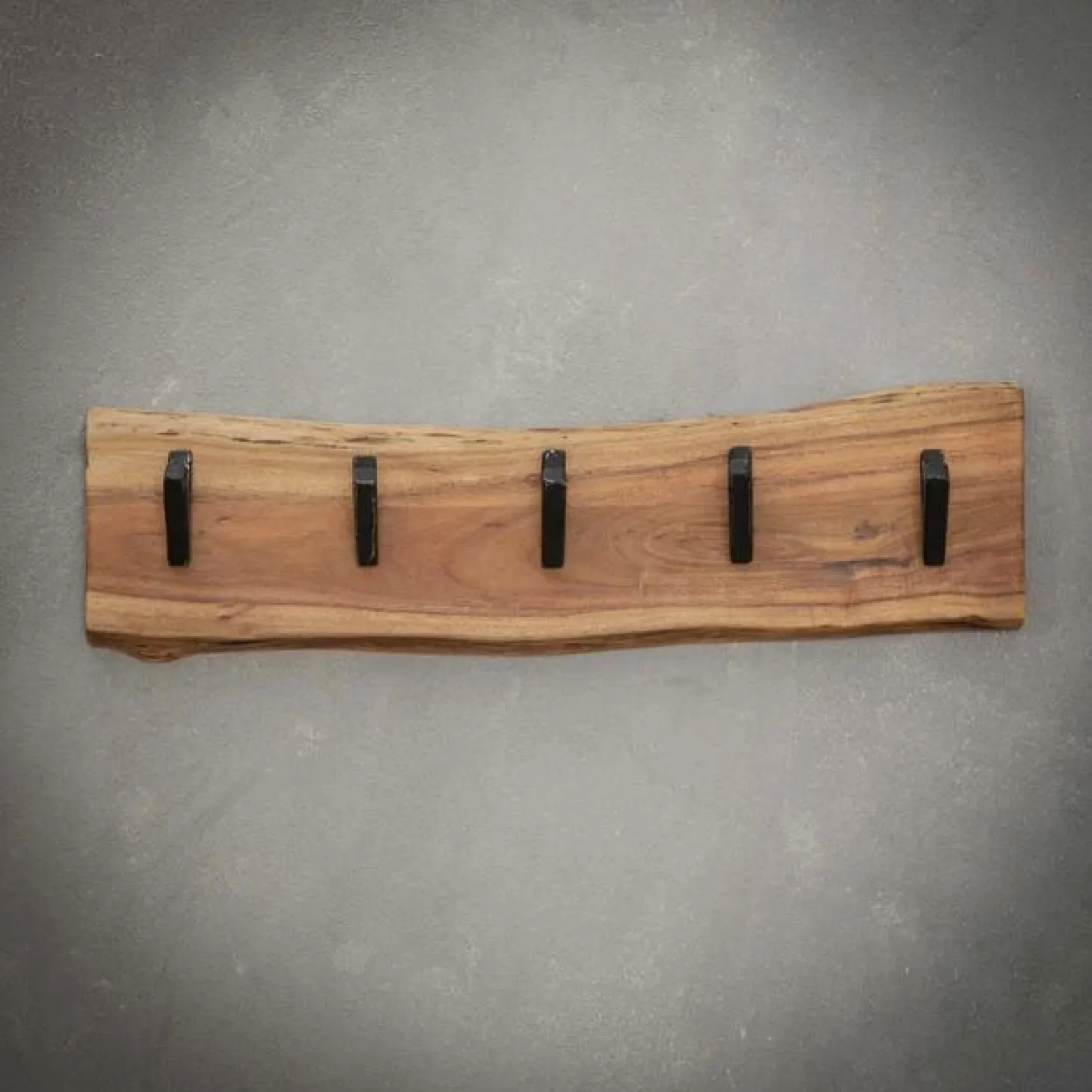 Kapstok Edge Acaciahout met 5 haken - Loft24.nl