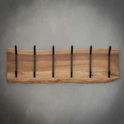 Kapstok Edge Massief Acaciahout met 6 haken en Roede - Loft24.nl