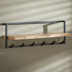 Kapstok Edge Shelve met 6 haken en Plank - Loft24.nl