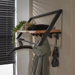 Kapstok Lean met 5 haken en plank - Loft24.nl