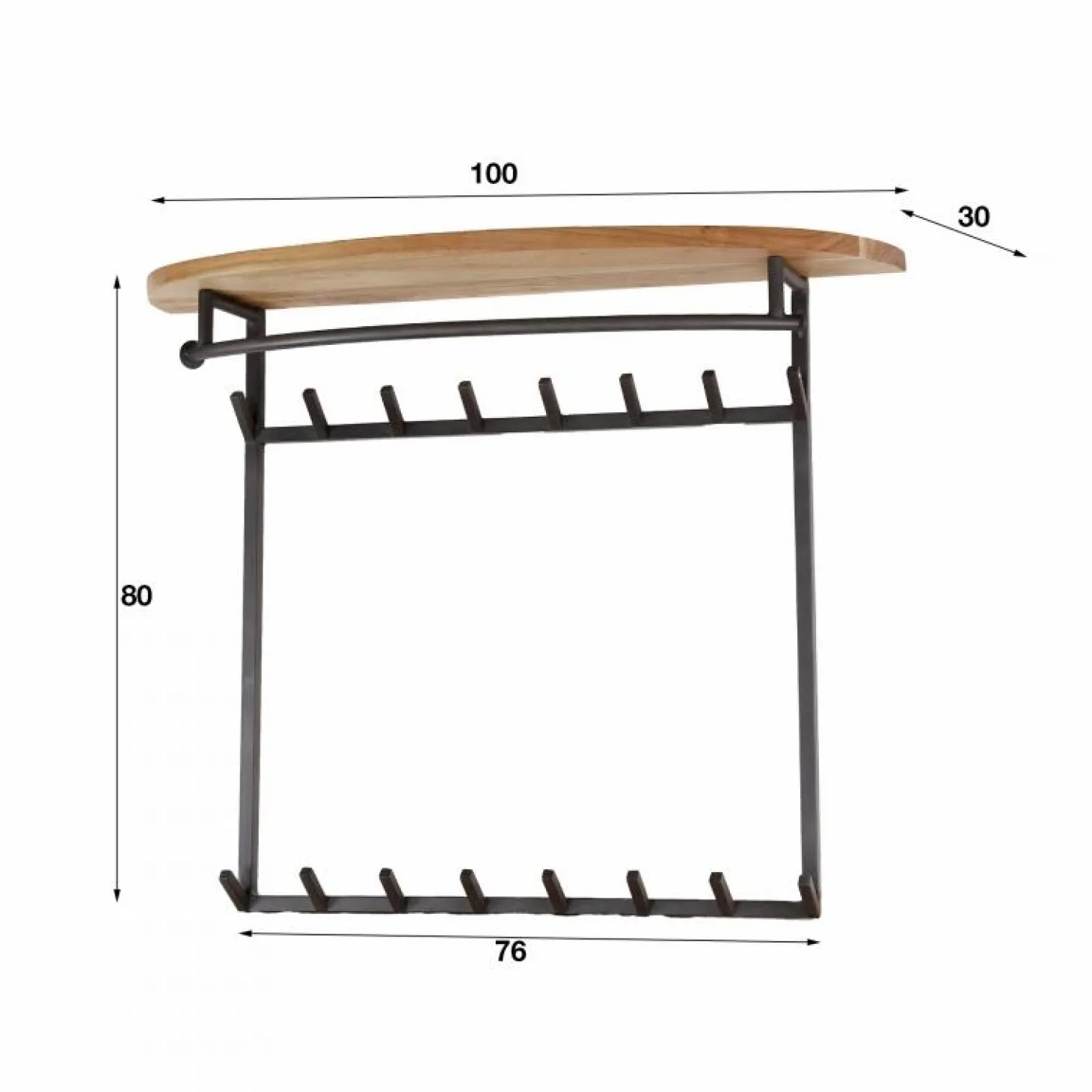 Kapstok Round 16 Haken Acaciahout Naturel - Loft24.nl