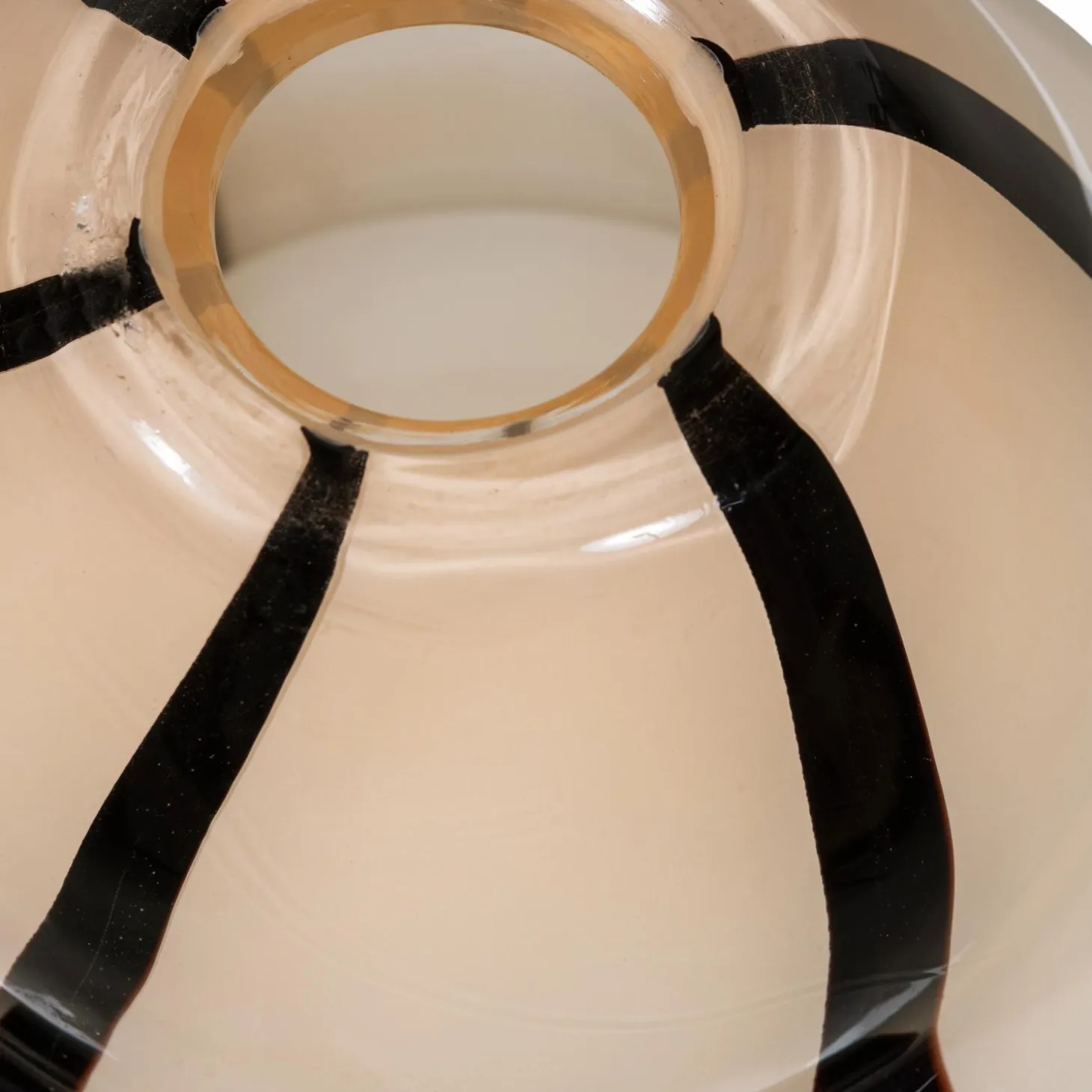 Kency vaas glas met streep naturel/zwart - Loft24.nl