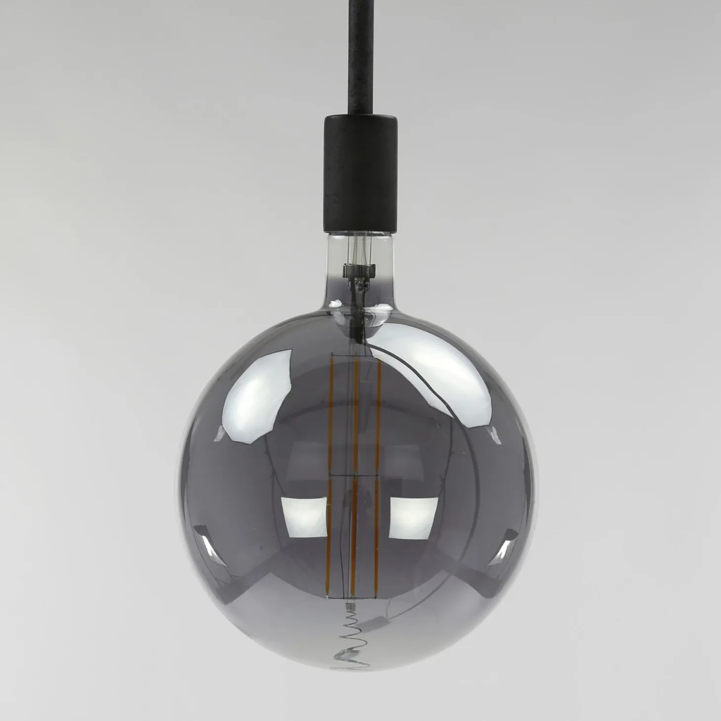 Kooldraadlamp Bol XXL Ø20 Smoke Grey dimbaar - Loft24.nl