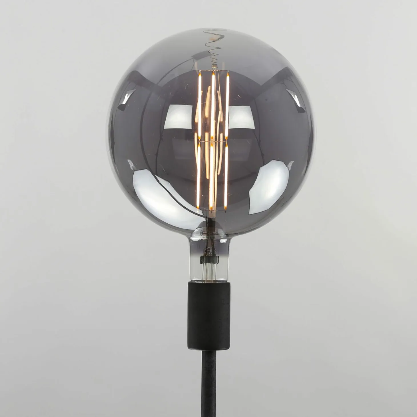 Kooldraadlamp Bol XXL Ø20 Smoke Grey dimbaar - Loft24.nl