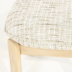 Kruk Lottie Geweven stof en eikenhout - Beige - Loft24.nl