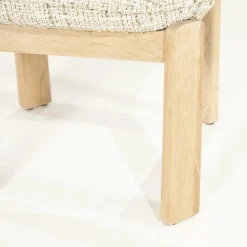 Kruk Lottie Geweven stof en eikenhout - Beige - Loft24.nl