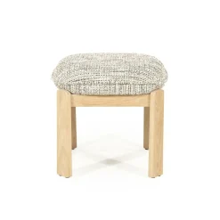 Kruk Lottie Geweven stof en eikenhout - Taupe - Loft24.nl